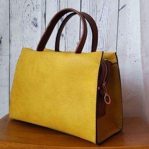 ASOS top handle bright yellow purse